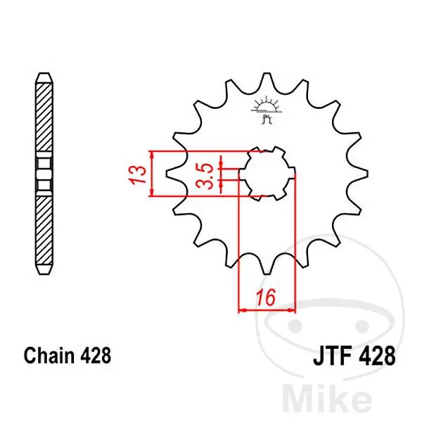 JT Sprockets 12齿 大齿 3.5 内径 节距 428 链轮
