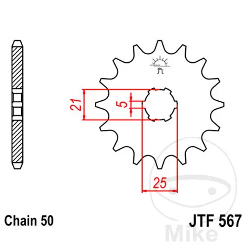 ترس صغير JT Sprockets 16Z درجة 530 ذو أسنان كبيرة 6 قطر داخلي 21