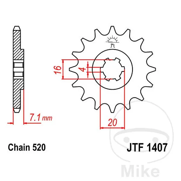 JT Sprockets 链轮 10Z 节距520 大齿型4 内径16