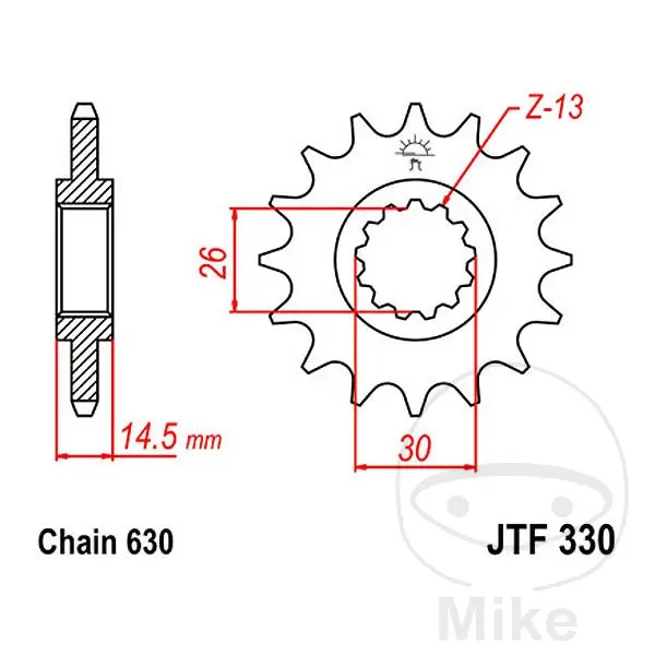 JT Sprockets 15Z PAS 630 파인 덴츄어 스프로킷 내경 26/30