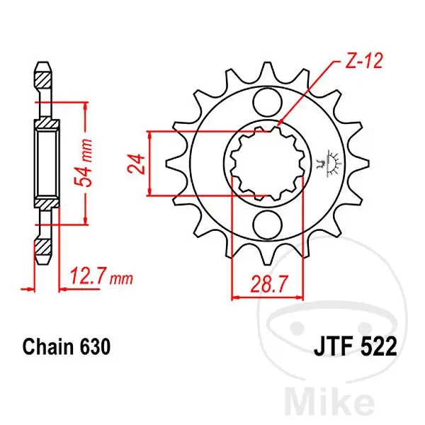스프로킷 JT Sprockets 15Z 피치 630 파인 피치 내경 24/28