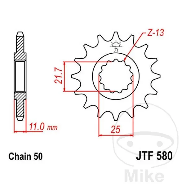 JT Sprockets 16Z 스프로킷 피치 530 파인 톱니 내경 21.6/2