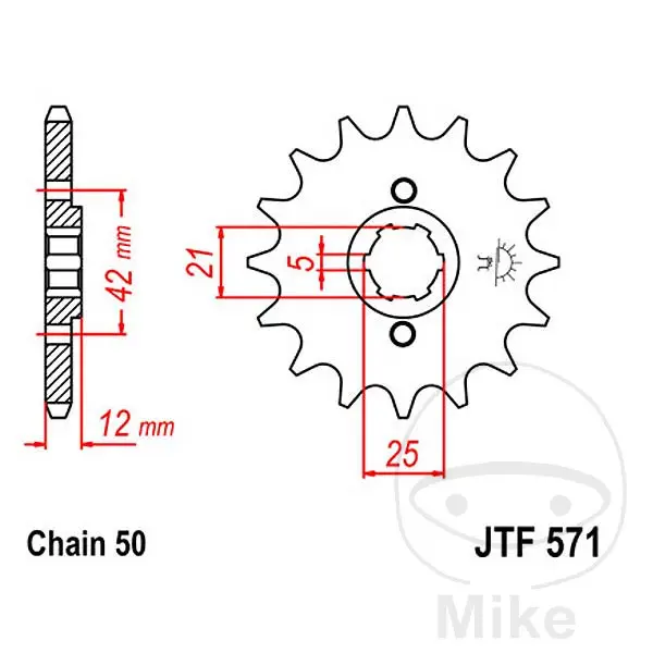JT 스프로켓 17Z PAS 530 대형 치형 5 내경 21