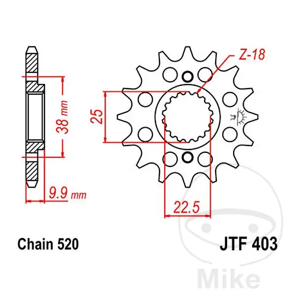 JT 레이싱 스프로킷 13Z PAS 520 파인 피치 스프로킷 내경 22.5/2