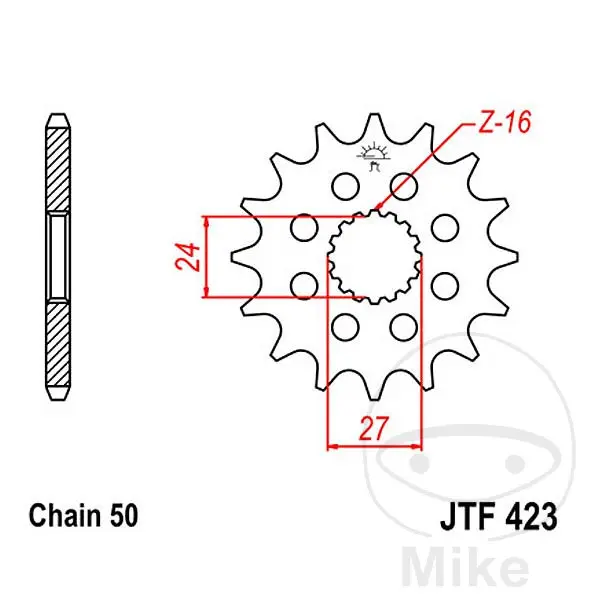 Racing-Ritzel JT Sprockets 18Z Teilung 530 mit Feinzahnung, Innendurchmesser 24/27
