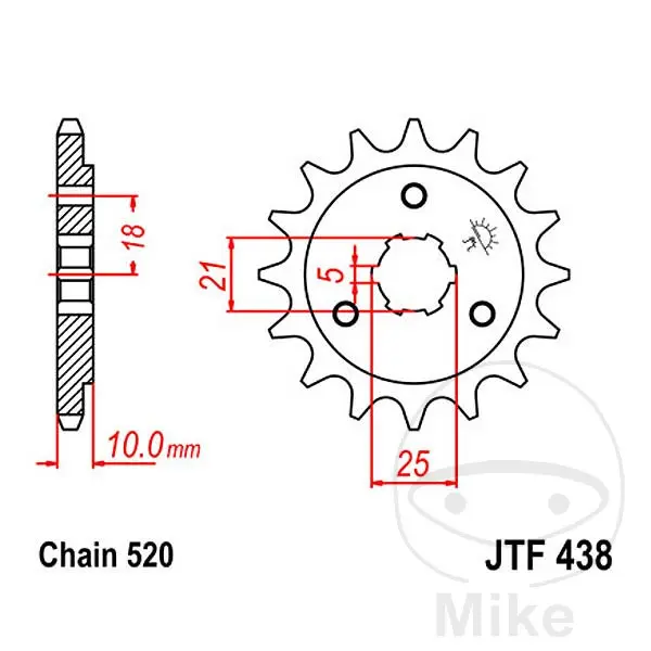 JT Sprockets 14Z 피치 520 대형 이빨 5 내경 21 스프로킷