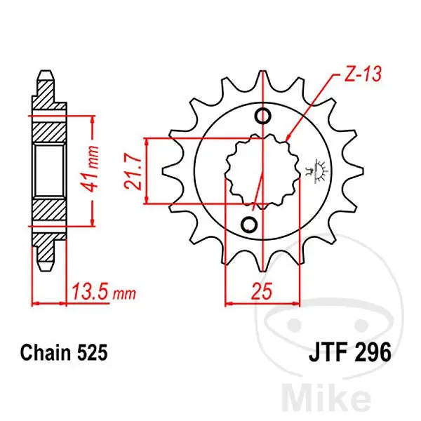 Sprocket JT Sprockets 16Z PITCH 525 fine tooth inner diameter 18/21