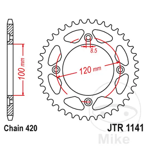 JT Sprockets 스프로킷 51Z 피치 420 내경 100