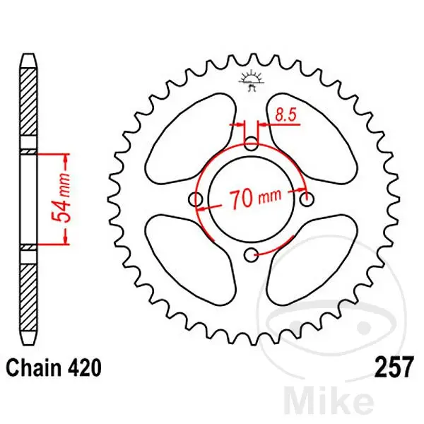 ترس JT Sprockets 36Z درجة 420 قطر داخلي 054