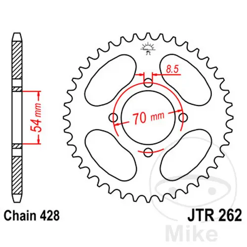 JT Sprockets 40Z 피치 428 내경 054 볼트원경 고정식 스프로킷