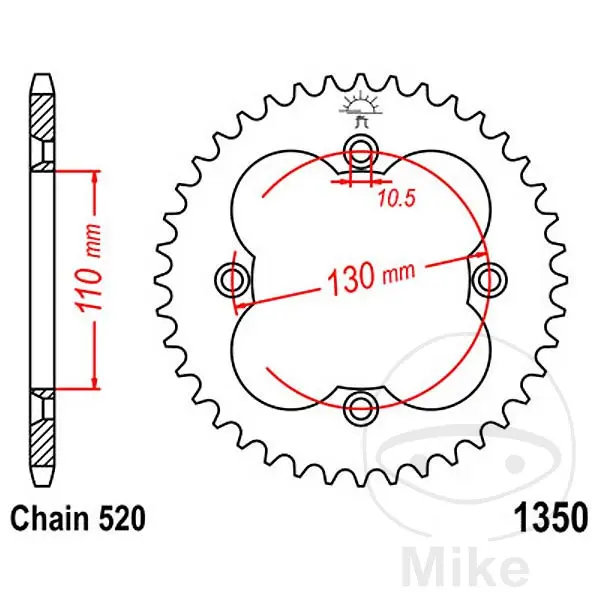 JT Sprockets 스프로킷 42Z 피치 520 내경 110