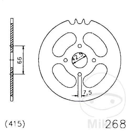Couronne Esjot 42Z PAS 415 Noir Diamètre Intérieur 42.5 Entraxe Fixation