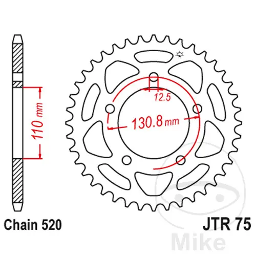 JT Sprockets 43 Dişli Zincir Dişlisi 520 Adım İç Çap 110
