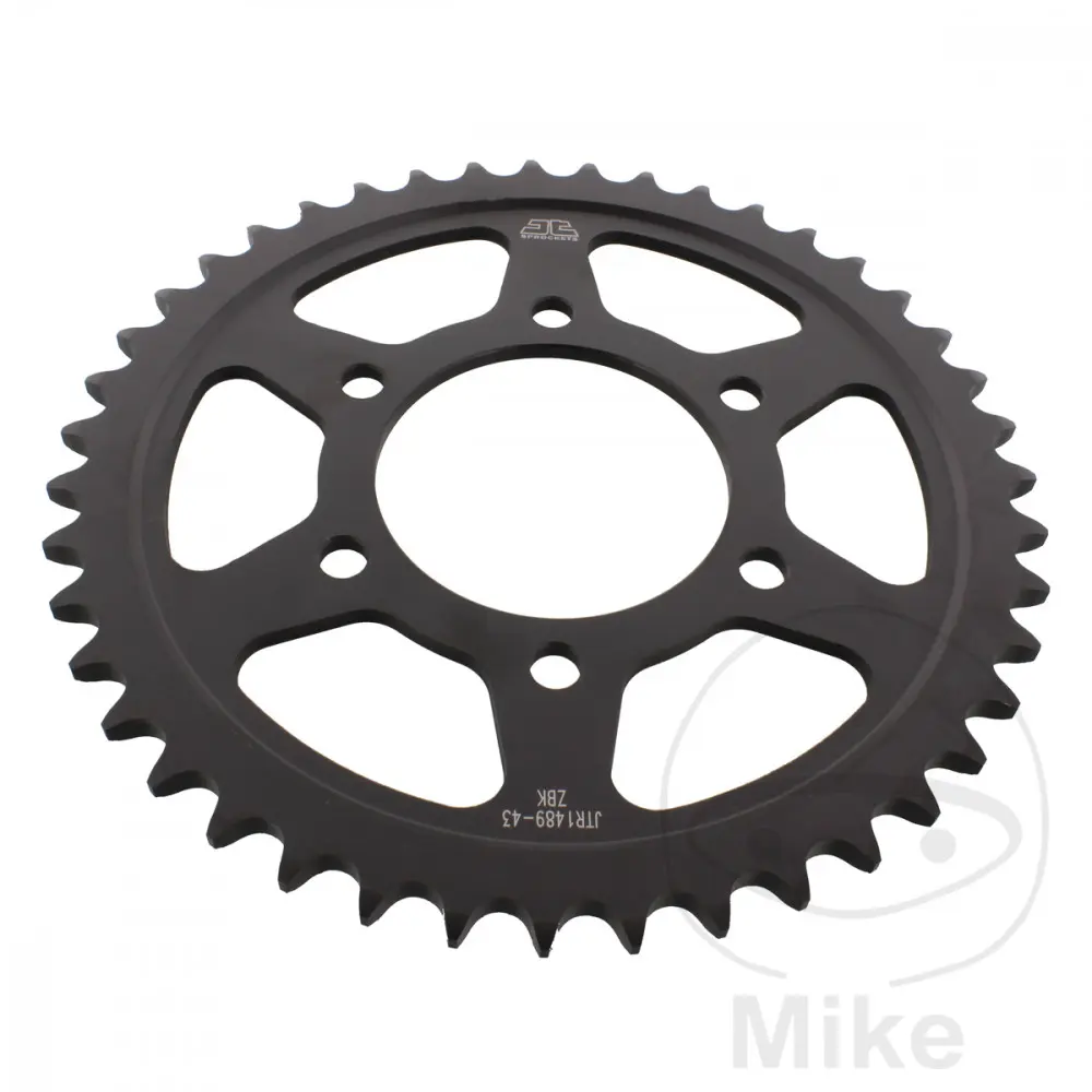 Задна зъбна предавка JT Sprockets 43Z СТЪПКА 525 Черна Вътрешен Диаметър 080 Разстояние между отворите за закрепване
