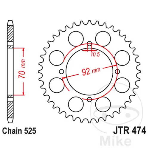 JT Sprockets 48Z 피치 525 내경 070 볼트홀 고정식 스프로킷