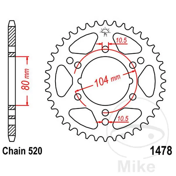 JT Sprockets 38Z PAS 520 内径080 スプロケット