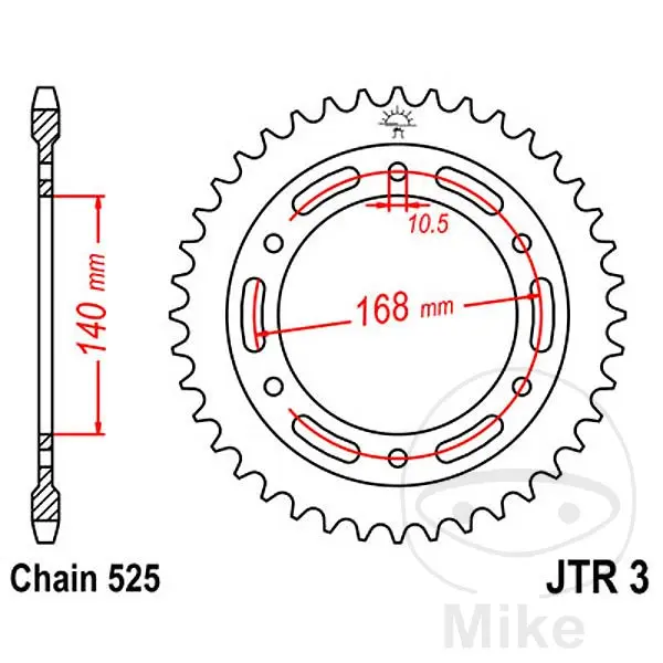 JT SPROCKETS 강철 리어 스프로킷