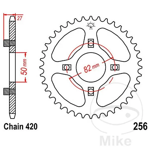 JT Sprockets 스프로킷 42Z 피치 420 내경 050 고정 볼트 원