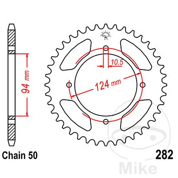 JT Sprockets 34Z PAS 530 크라운 기어, 내경 094, 볼트 원경