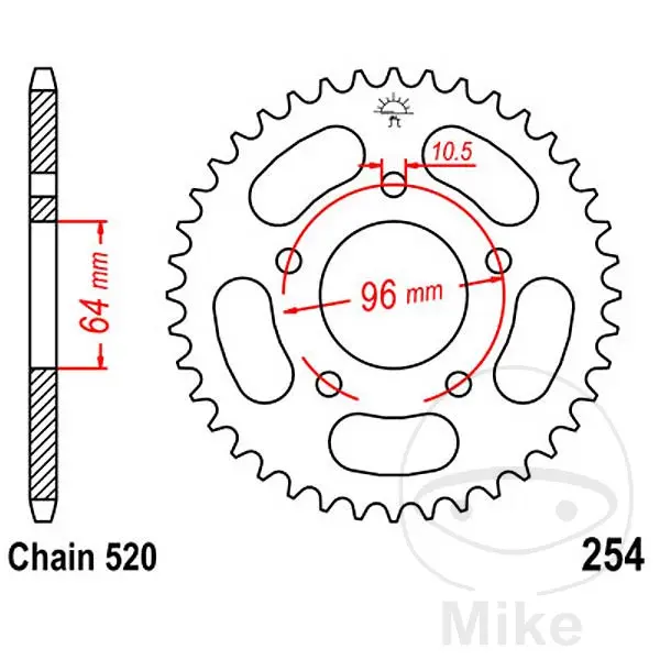 Pastorek JT Sprockets 43Z ROZTEČ 520 Vnitřní Průměr 064 Rozteč Upevnění