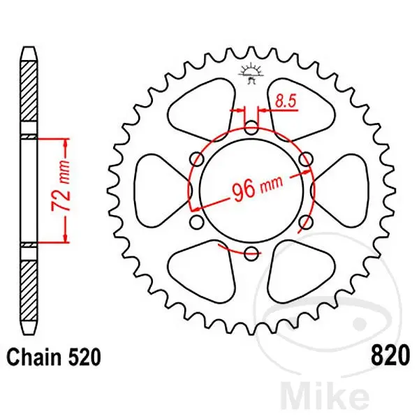 스프로켓 JT Sprockets 42Z 피치 520 내경 072