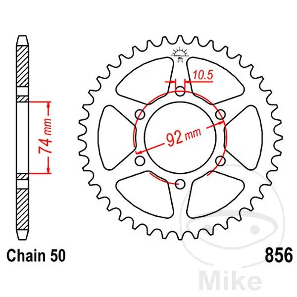 JT Sprockets 45Z Sprocket PAS 530 Inner Diameter 074 Bolt Circle