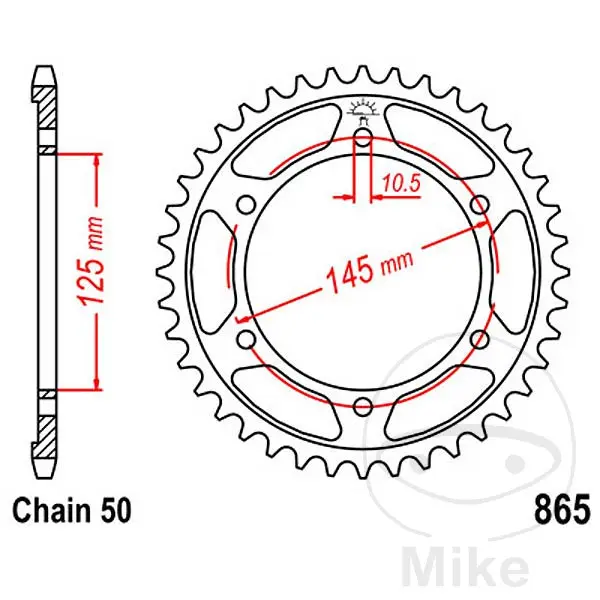 Dreieskive JT Sprockets 46Z STEG 530 Innvendig diameter 125 Senteravstand Festing