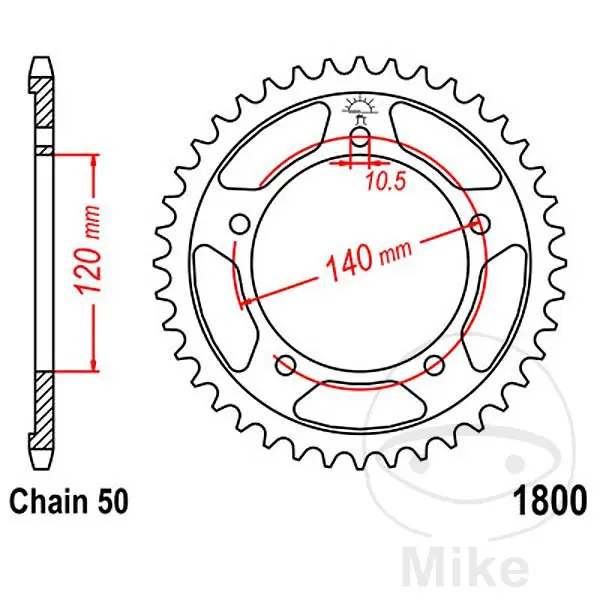 JT Sprockets 스프로킷 45Z PAS 530 내경 120 피치 고정