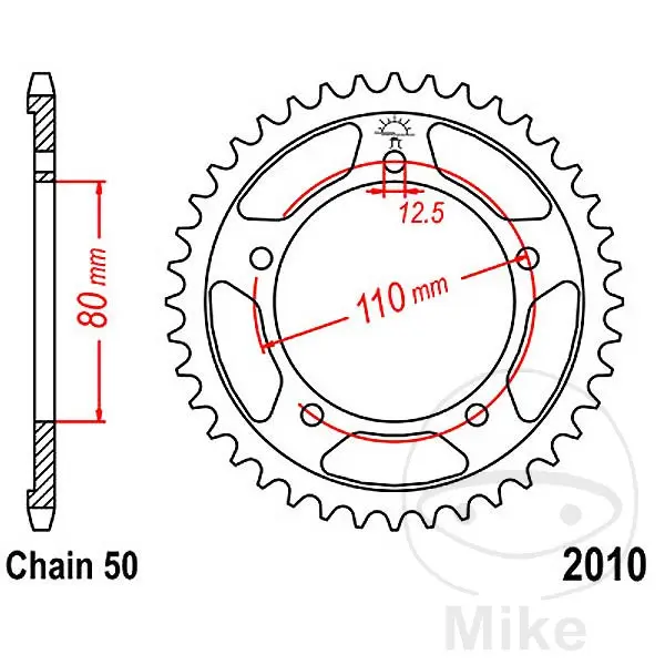 Kædehjul JT Sprockets 48T STIG 530 Indvendig diameter 080