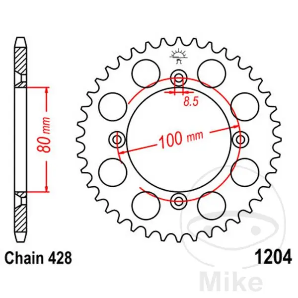 JT Sprockets 50Z 피치 428 내경 080 스프로킷