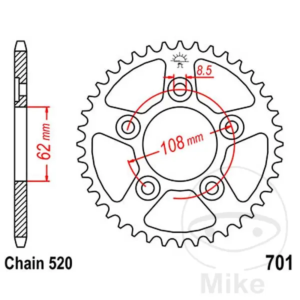 JT SPROCKETS اسٹیل کراؤن گیر