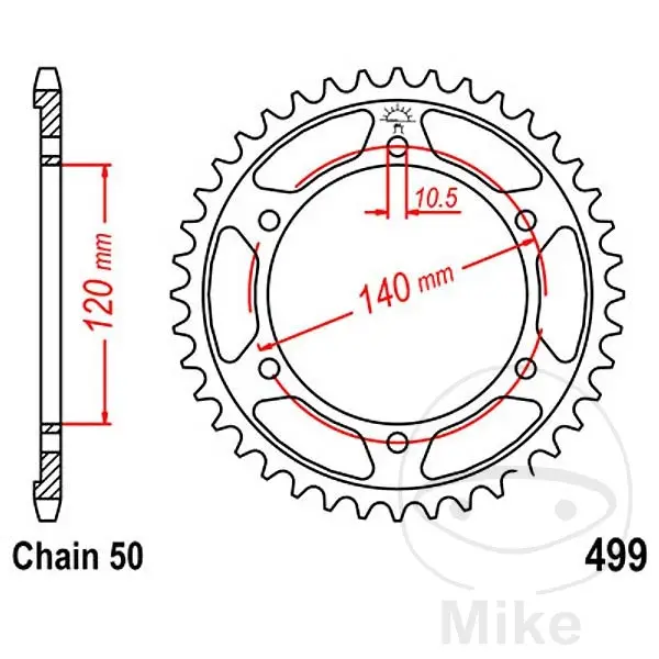Couronne JT Sprockets 38Z PAS 530 Diamètre Intérieur 120