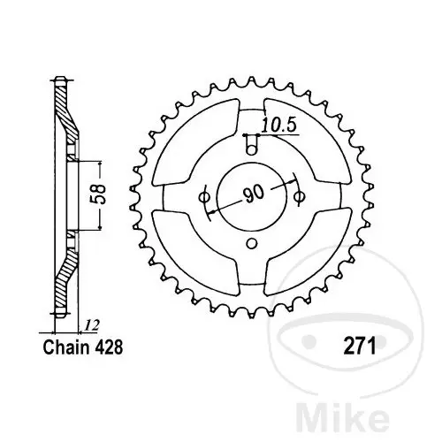 JT Sprockets Sprocket 50Z PITCH 428 Inner Diameter 058