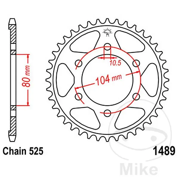 JT Sprockets 41Z 피치 525 내경 080 리어 스프로킷
