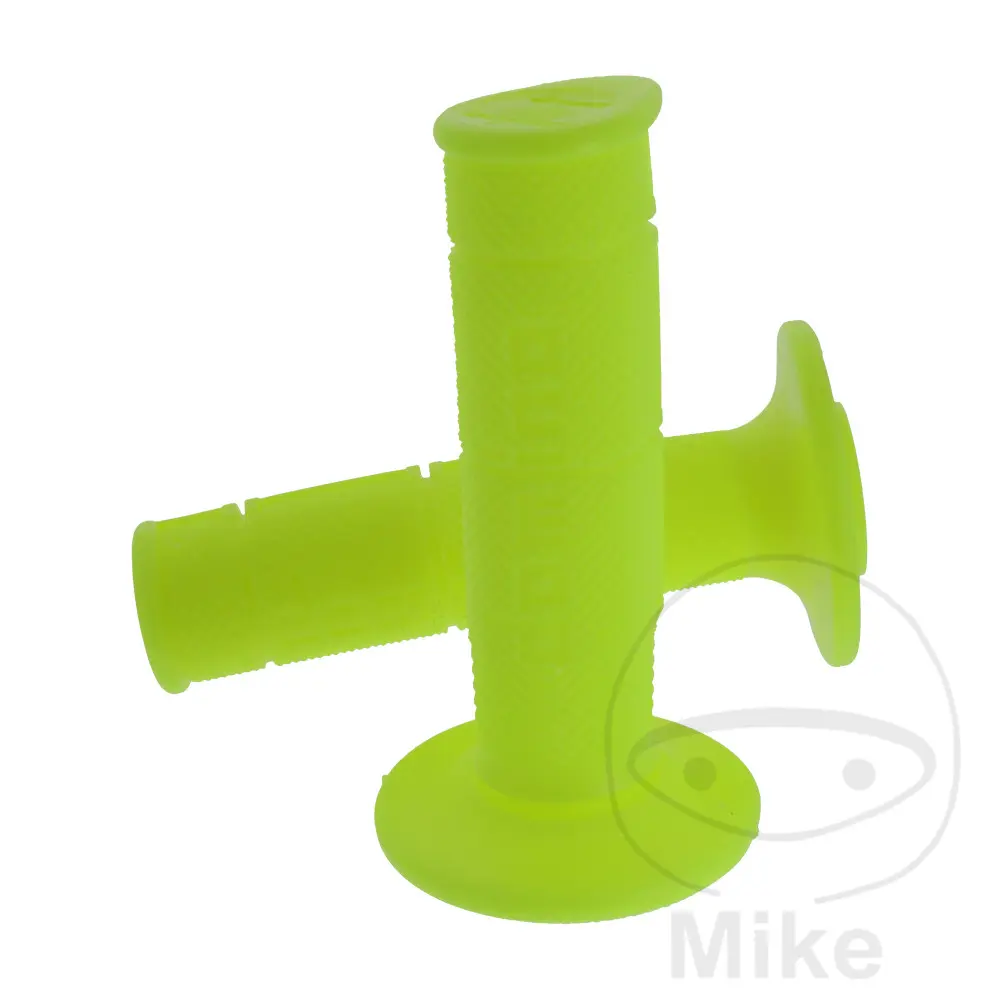 Poignées Domino cross-enduro jaune fluo