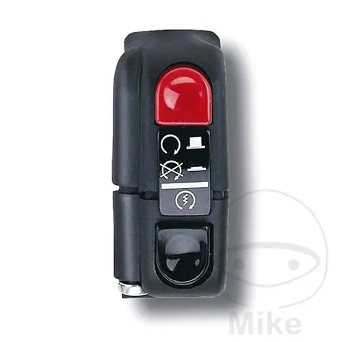 Commodo-commutateur coupe-contact moto universel droit avec fil 1M noir DOMINO
