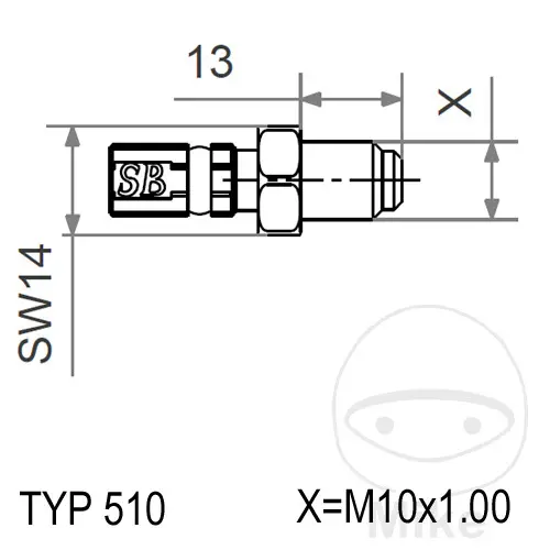 جے ایم پی TYP510 M10X1.00 سلور بریک بولٹ
