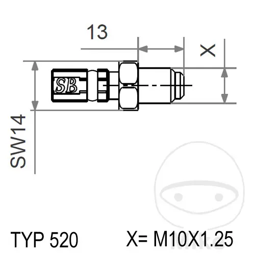 وصلة كابل JMP TYP520 M10X1.25 ذهبي