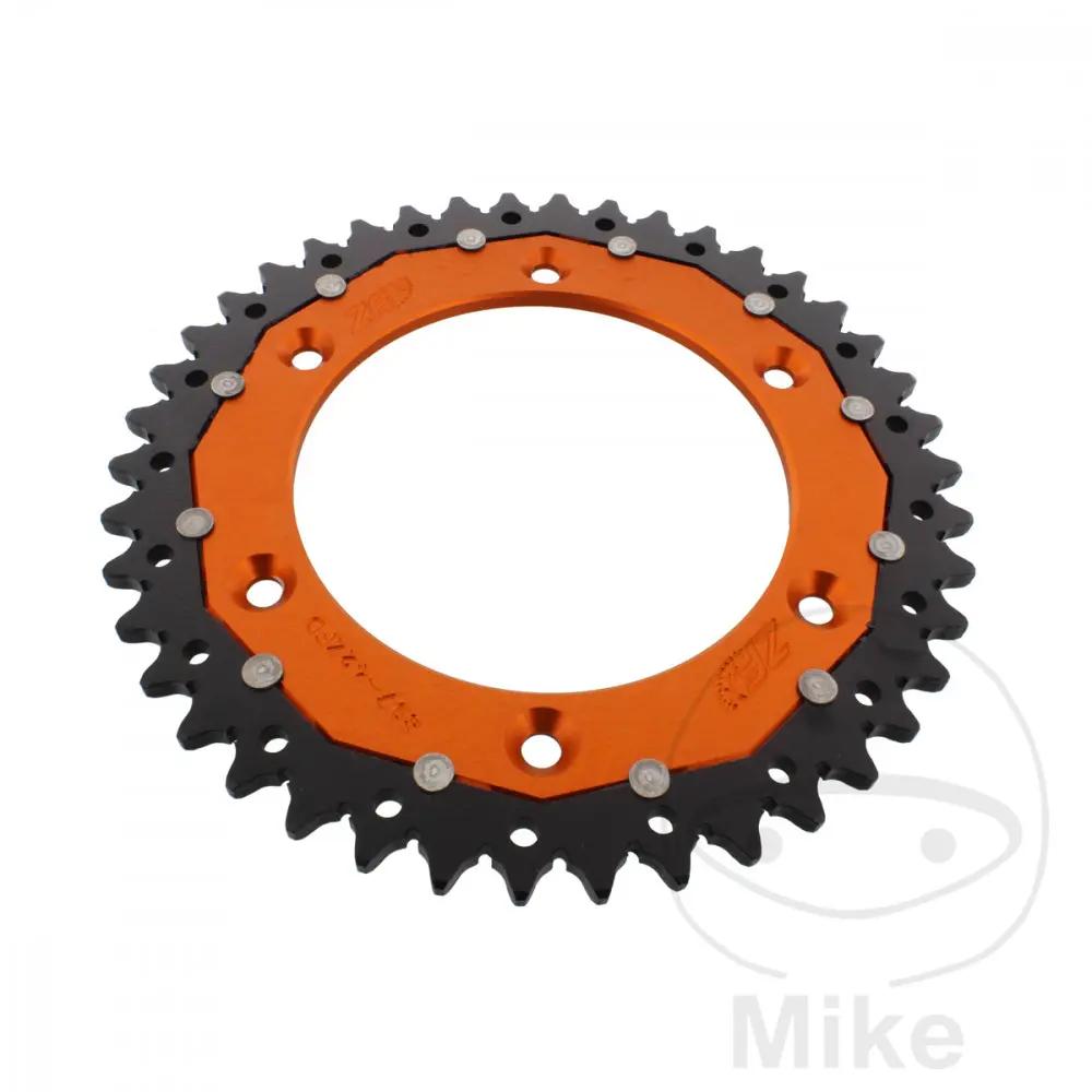 ZF Sprockets Dual 42 tooth PITCH 520 orange - Inner Diameter 125 - Bolt Circle Diameter 150