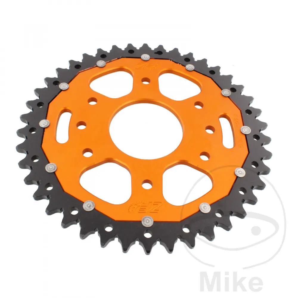 Gir Rantai ZF Sprockets Dual 42 Gigi PAS 520 Oranye Diameter Dalam 063 Jarak Lubang 110