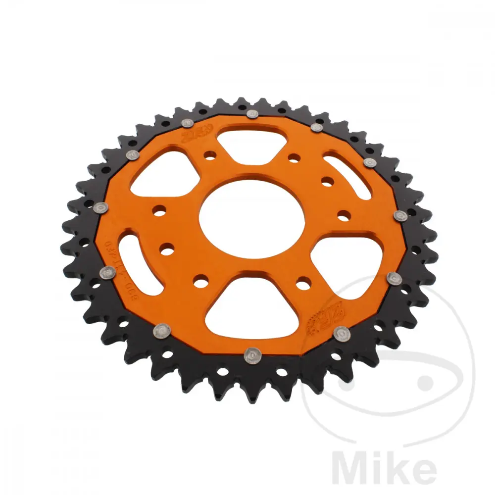 ZF Sprockets Dual Sprocket 43 Teeth PITCH 520 Orange Inner Diameter 063 Bolt Circle 110
