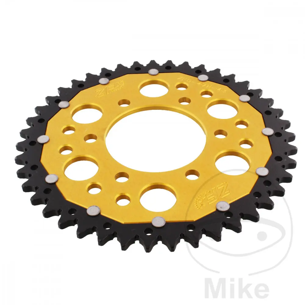 Зъбна колесница ZF Sprockets Dual 43 зъба ПРЕДАВАТЕЛНО ОТНОШЕНИЕ 520 златист вътрешен диаметър 080 разстояние между центрове 104