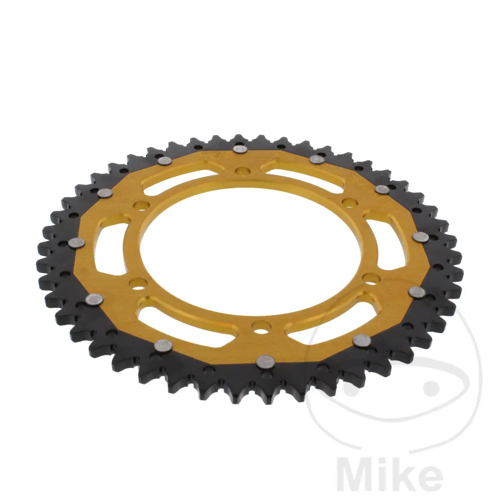 Bi-Material-Kettenrad 48 Zähne TEILUNG 525 Gold ZF Innendurchmesser 130 Fester Lochabstand