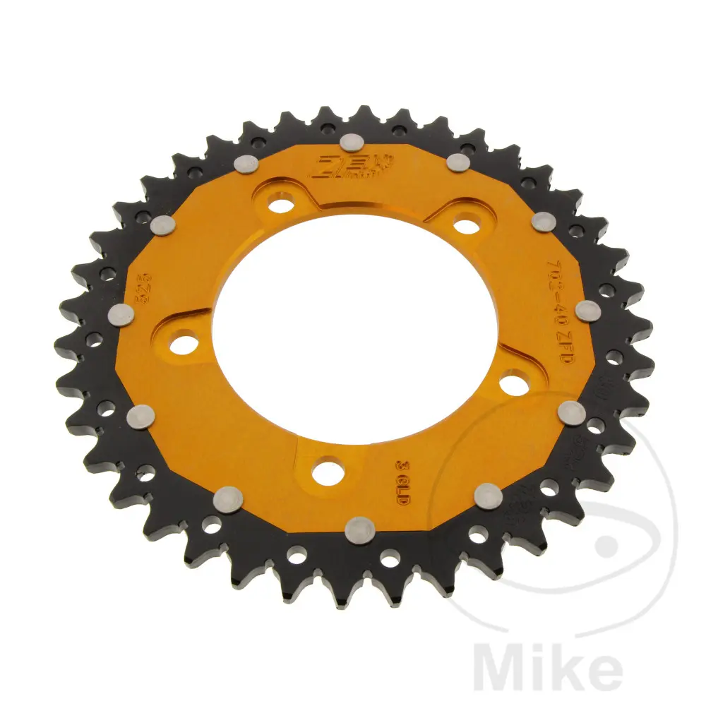 ترس ثنائي المادة 40 سن ZF Sprockets PAS 525 ذهبي قطر داخلي 100