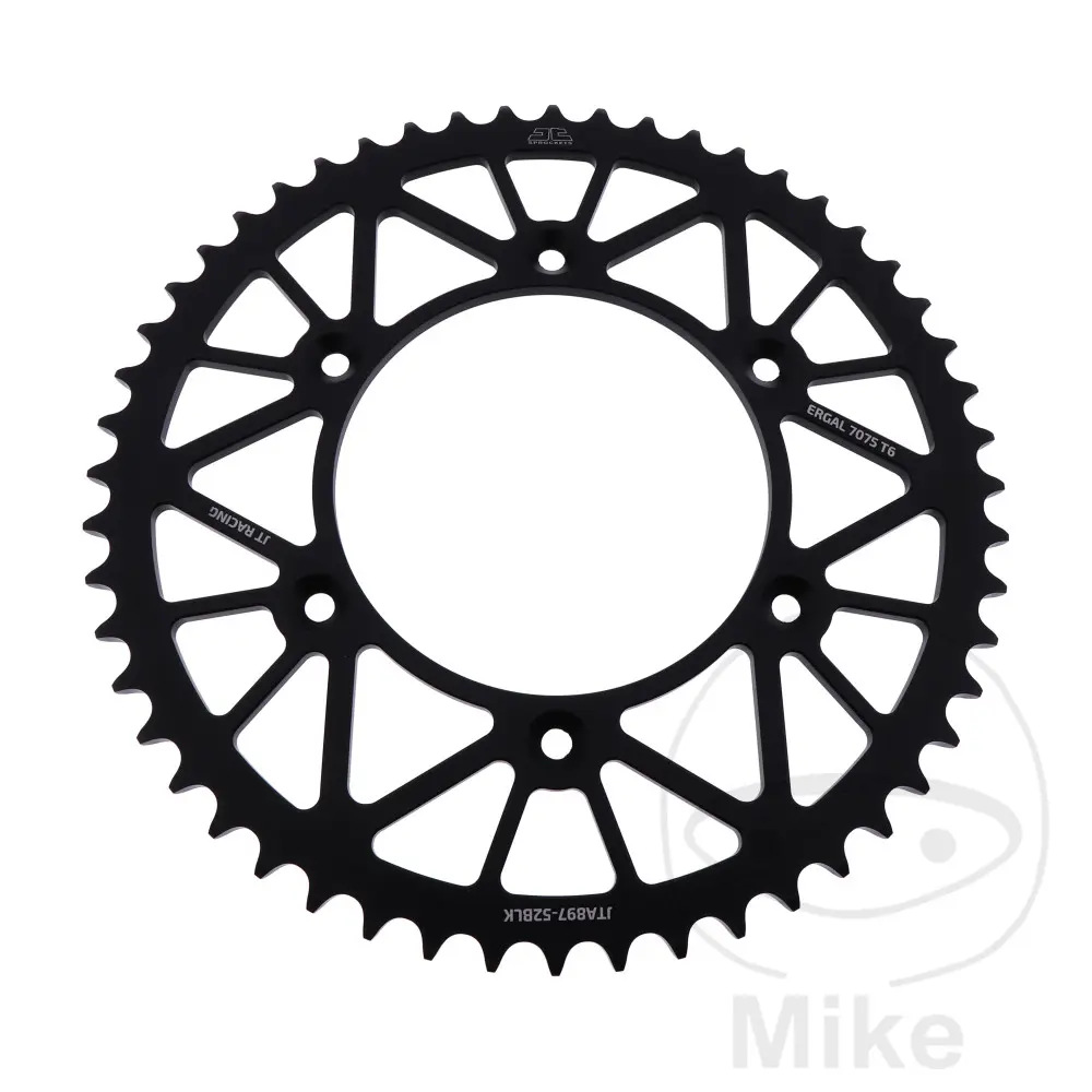 ترس توجيه JT Sprockets ألومنيوم 52 سنًا درجة 520 أسود - قطر داخلي 125