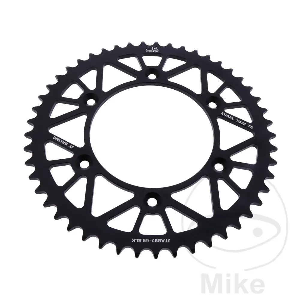 JT Sprockets Kettenrad passend für KTM 250 SX 2020+, 300 SX 2023+2024, 450 SX-F 2020+2023, Husqvarna 250 TC 2023+2024 520 49 DTS Racelite Alu schwarz
