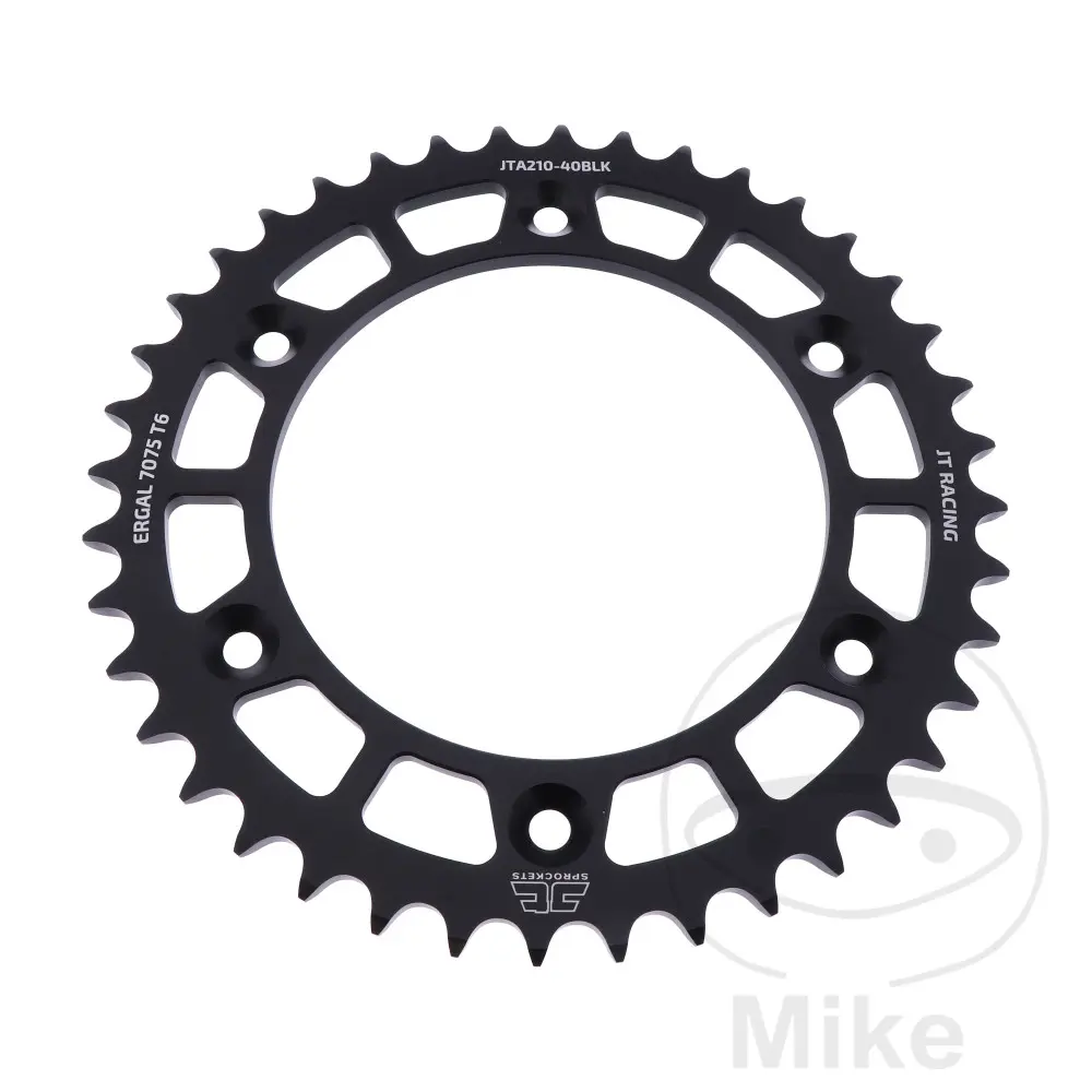 Aluminiumkrans 40 tänder steg 520 svart JT innerdiameter 125 fast mellanrum