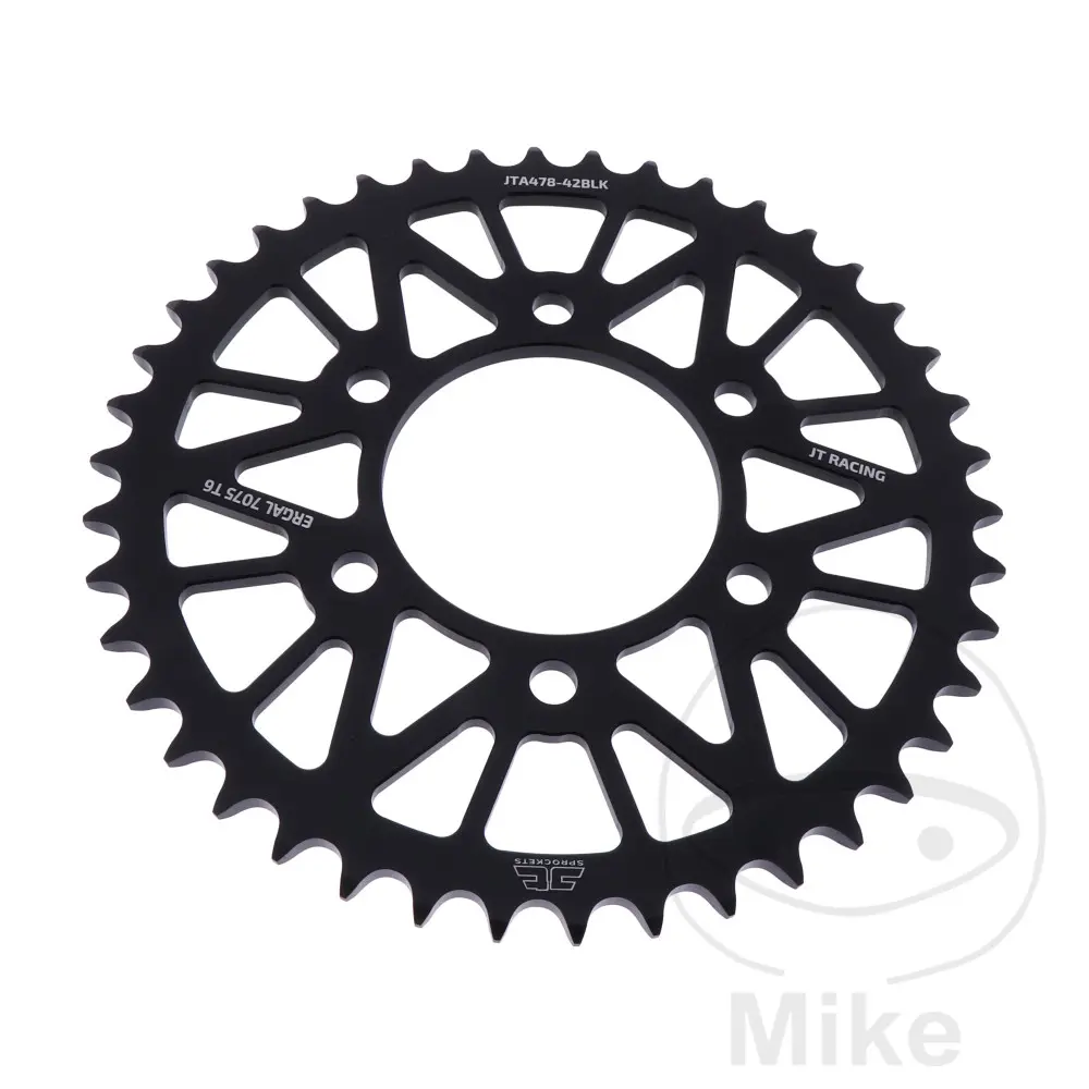 JT Sprockets 알루미늄 스프로킷 42T 피치 520 블랙 내경 080