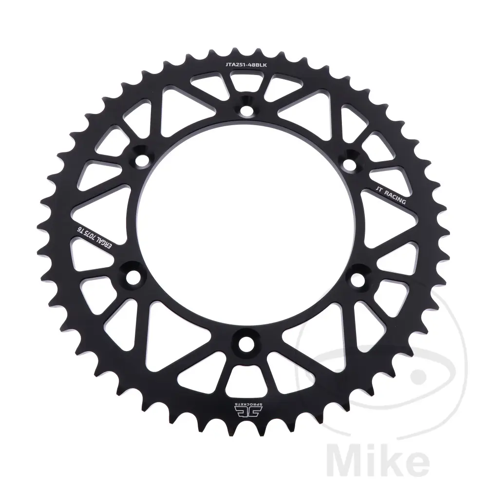 Couronne JT Sprockets 520 48 dents DTS Racelite alu noir Yamaha YZ 125 YZ-F 450