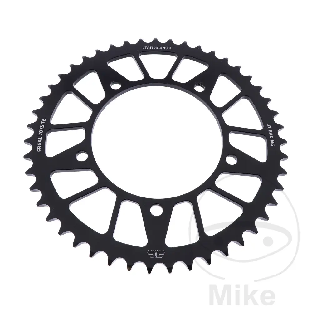 Corona Alu JT Sprockets 47 Dientes PASO 520 Negro Diámetro Interior 120 Espaciado Fijo